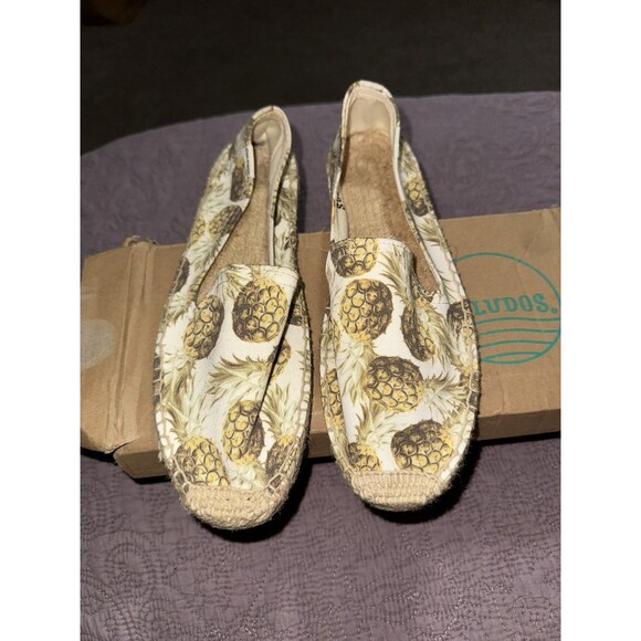 Soludos Shoes - SOLUDOS AOP Pineapple Smoking Slipper Espadrille Natural Woven Size US 8